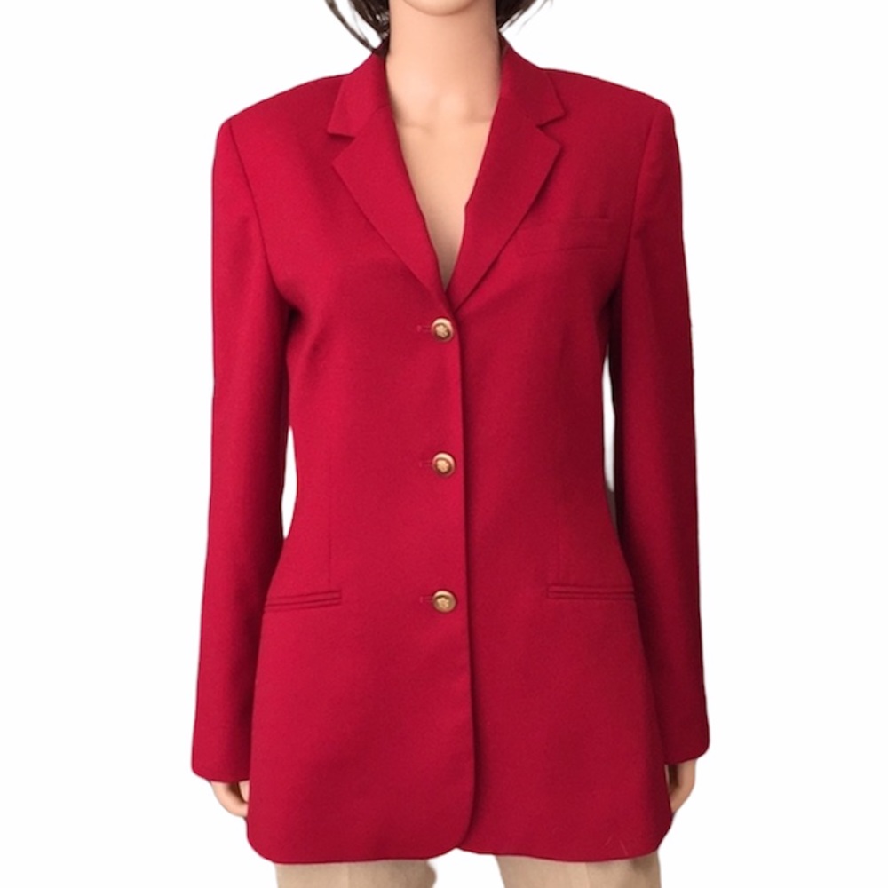 Vintage Talbots Red Long Wool Blazer